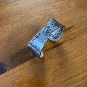 Silver Hammered Cuff Bracelet